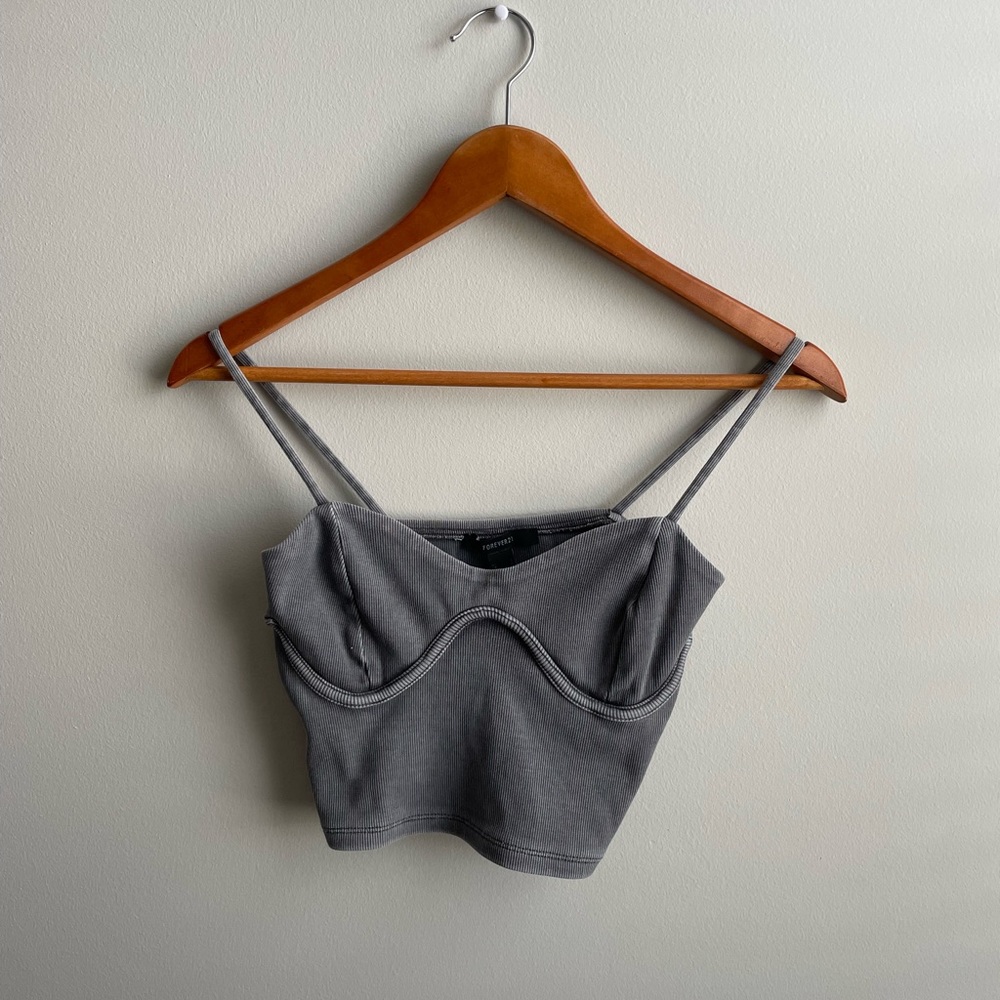 Dark Gray Cropped Tank